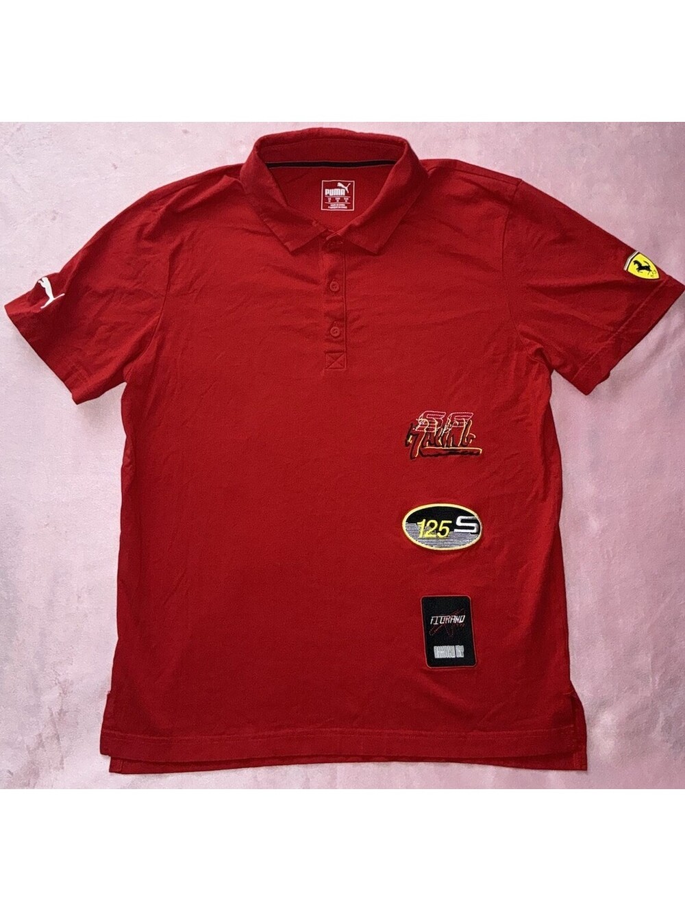 Puma Ferrari Polo Shirt Adult M Red SS Costume Mechanic - READ